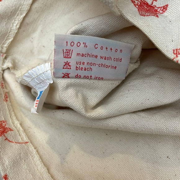 Birds n Bees Cream & Red Strawberry Patch Print Open Canvas Tote - Picture 8 of 8